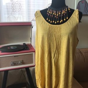 Eileen Fisher Mustard 100% Linen Tank Top